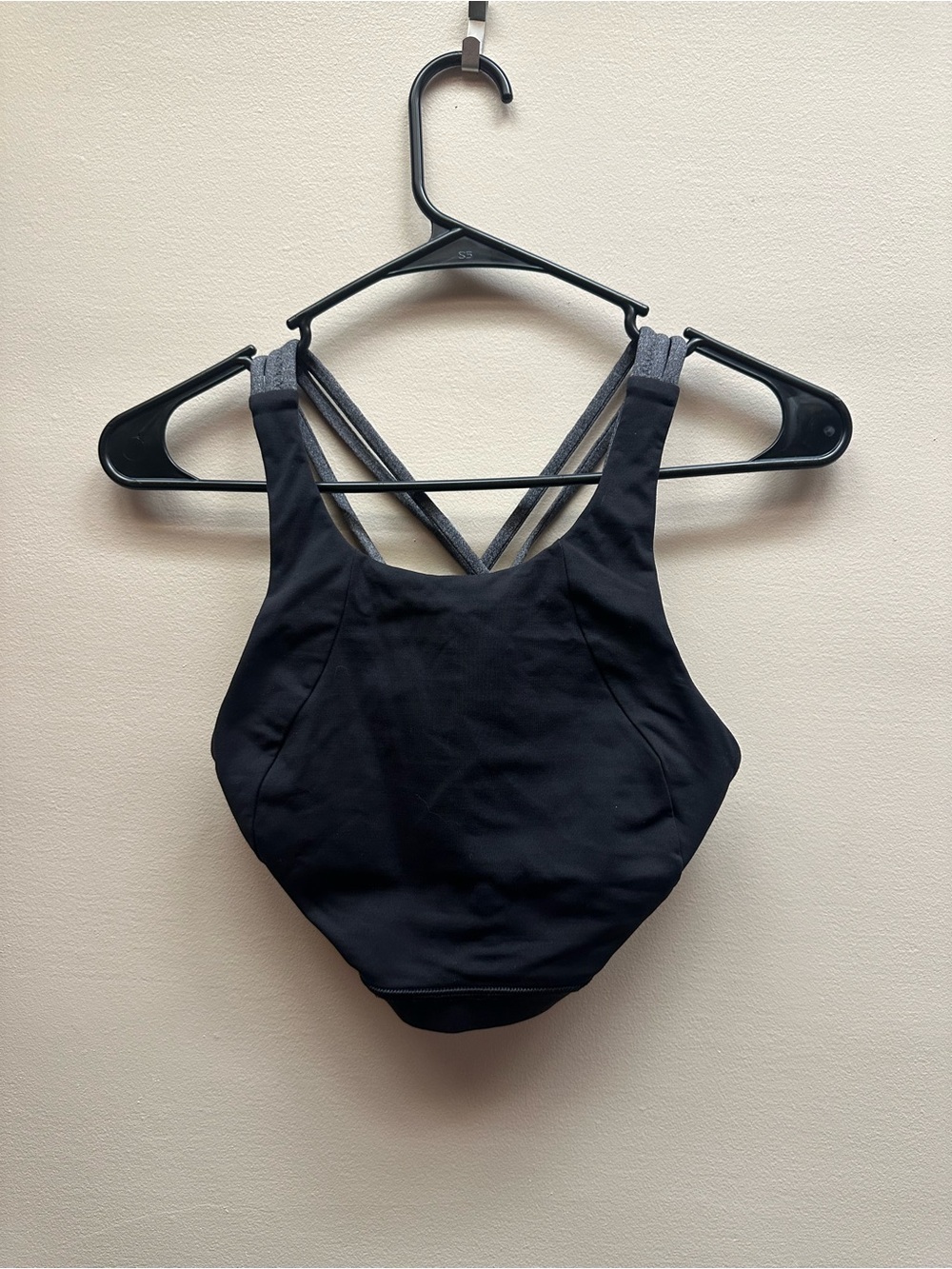 lululemon athletica Black and Gray Strappy Sports Bra